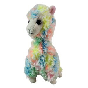 2/$15 Ty Rainbow Llama Plush Multicolor 7.5" Neon Pastel Glitter Eyes Lola 2018